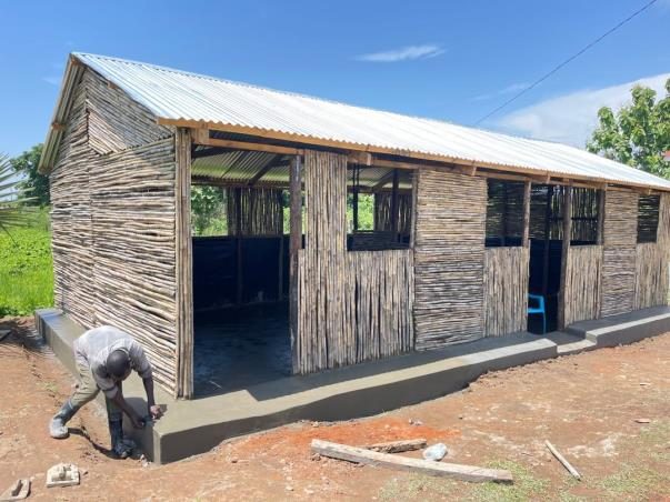 Classroom construction site in Adjumani